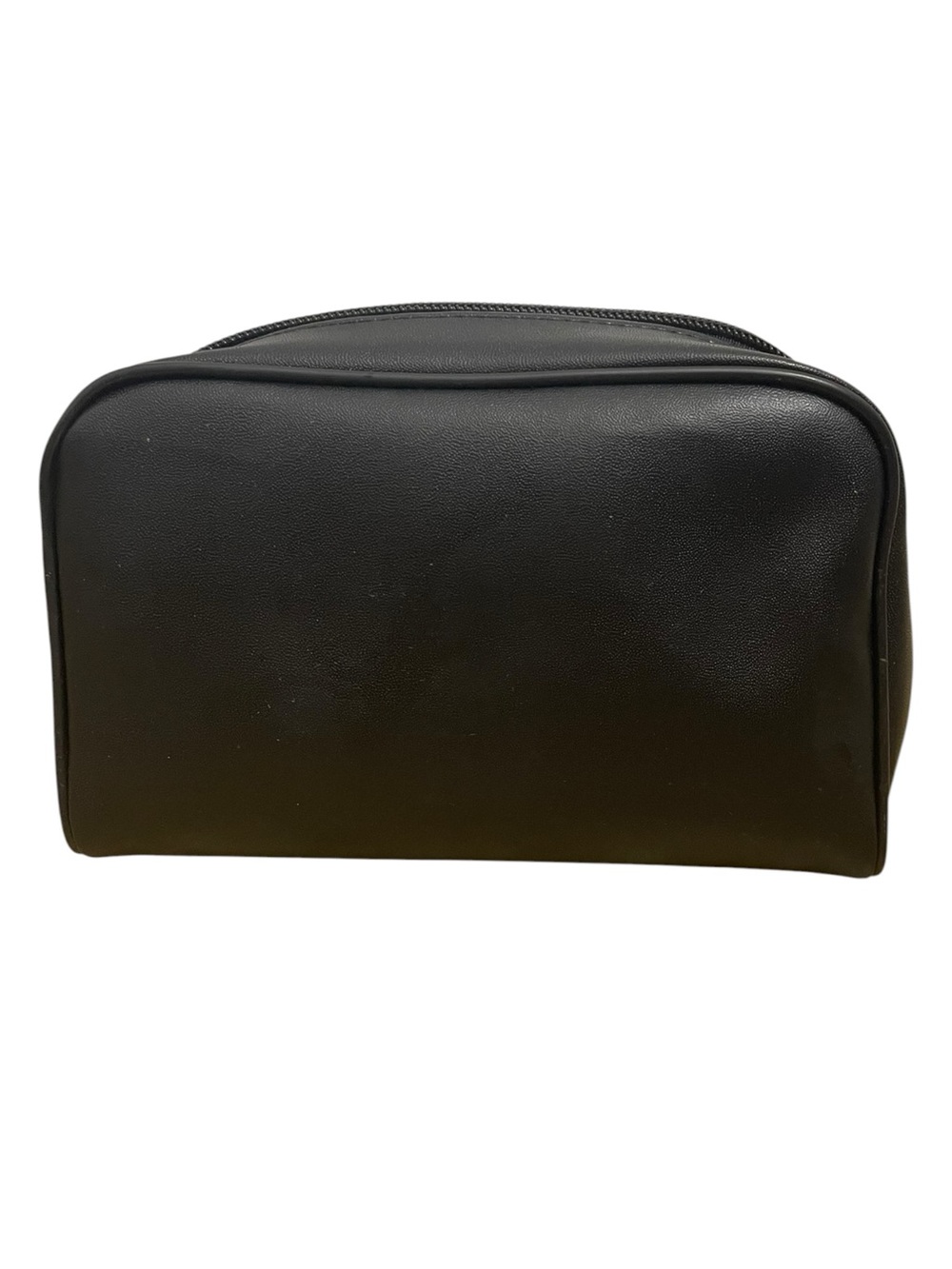 Black Faux Leather Travel Makeup Bag Cosmetic Case